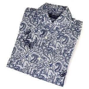 Zara Beaded Blue Paisley Shirt